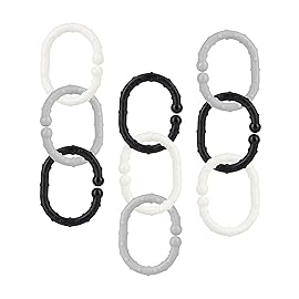 Nuby Linkables, Black, Grey, and White Attachable Links for Strollers, Car Seats, and Travel