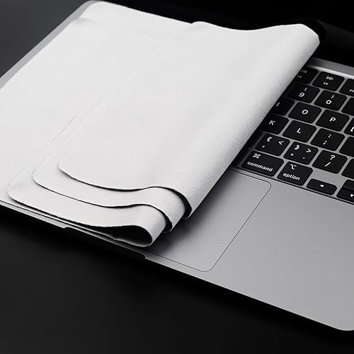 Miniatura 10 de Paquete de 2 paños de limpieza de microfibra de 13 pulgadas con protección de impresión de teclado de pantalla, protector de teclado para laptop