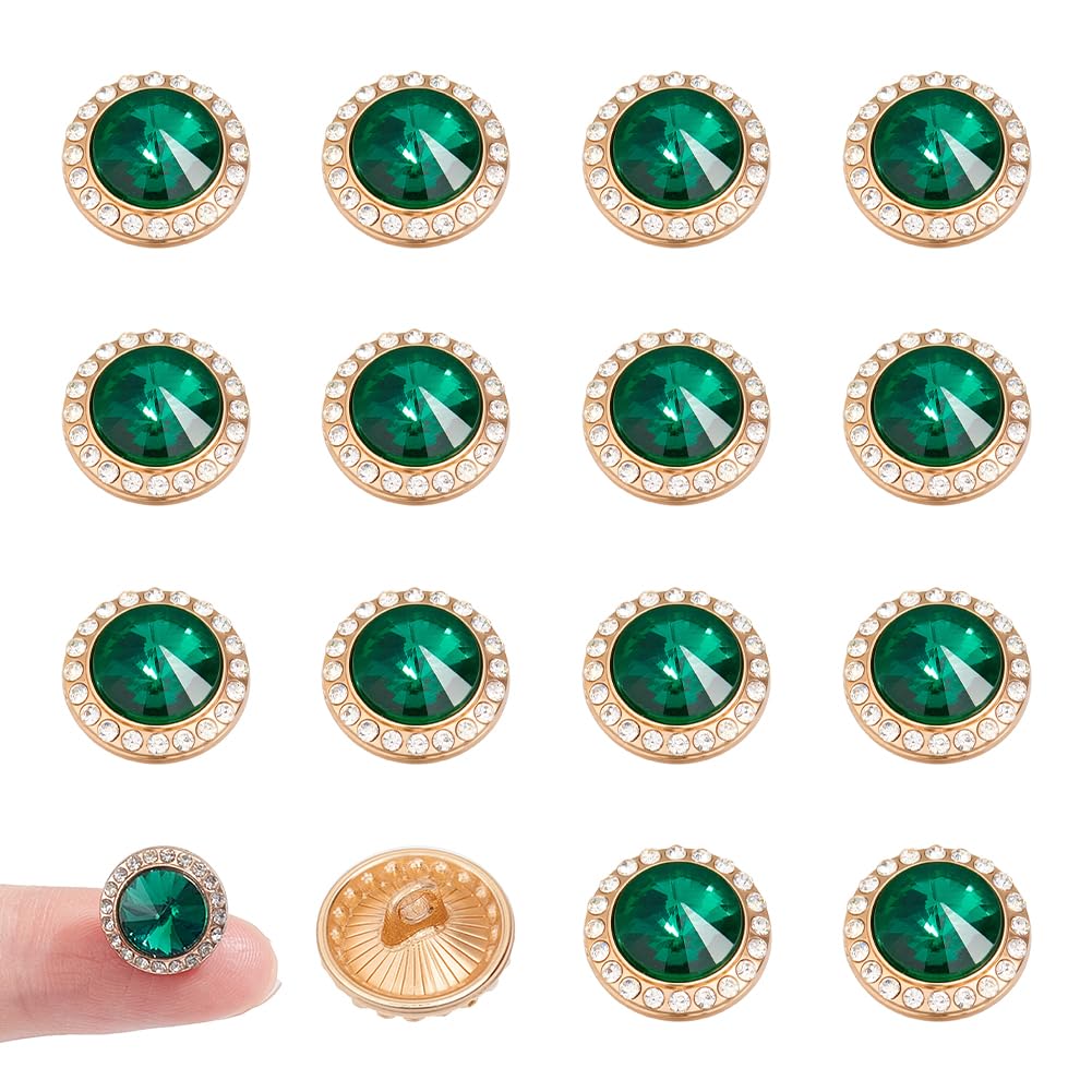 Boutons à tige strass vert foncé pour donner une âme à vos tricots faits main