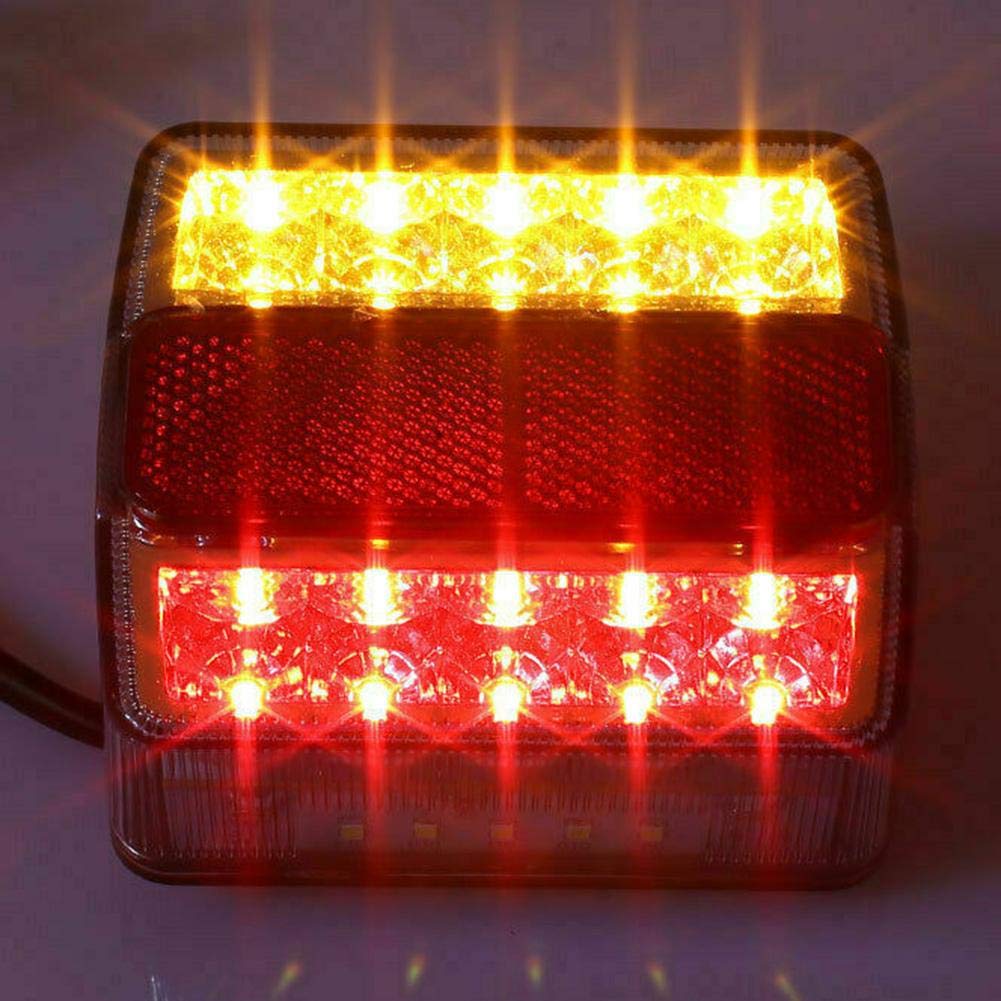 Teabelle Kit 2 Feux Arrière LED Submersibles Pour Remorque - 5 Fonctions, Imperméables Pour Camion Bateau