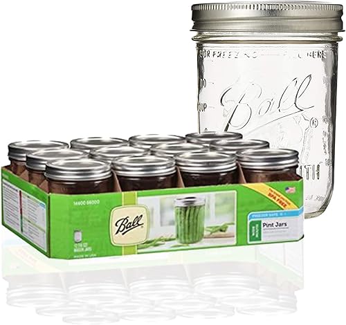 Miniatura 3 de Tarros Mason de boca ancha, 12 frascos, tarros de conservas de 16 onzas con tapas, tarro de vidrio de almacenamiento con tapas herméticas y bandas,