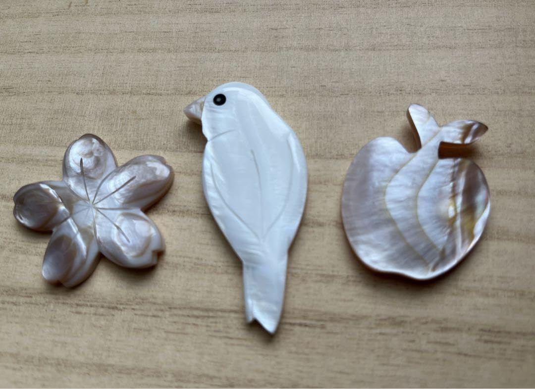 Amazon.co.jp: 新箸置き てふ 貝 シェル 鳥 桜 りんご 3点セット