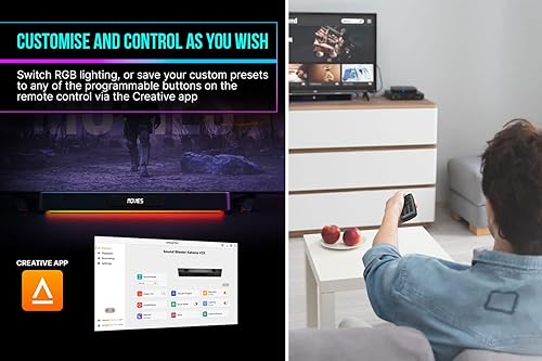 Miniatura 7 de Creative Sound Blaster Katana V2X 5.1 Barra de sonido multicanal para juegos con subwoofer compacto, potencia máxima de 180 W, diseño de 5