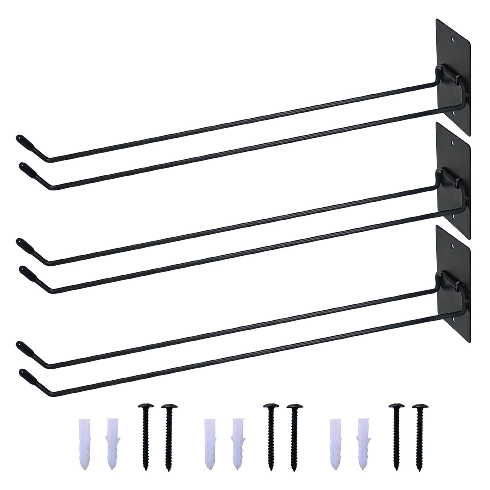 Kaeltsyn 3 Pieces Metal Wall Hook for Pool and Garden Tools Storage with Strong Rustproof Wall Fasteners