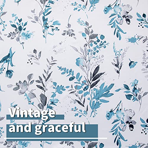 Image of MYSKY HOME Living Room Curtains 84 inches Long Floral Blackout Curtains Room Darkening Thermal Insulated Panels Light Blocking Grommet Flower Drapes for Dining Room, 2 Panels, Turquoise