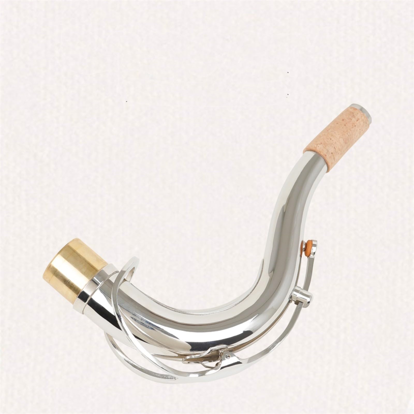 Manico di ricambio per sassofono tenore, in ottone, con cuscinetto in pelle e sughero, diametro 275 mm, per orchestra, studenti, musicisti, per esercitarsi nelle esibizioni (argento)