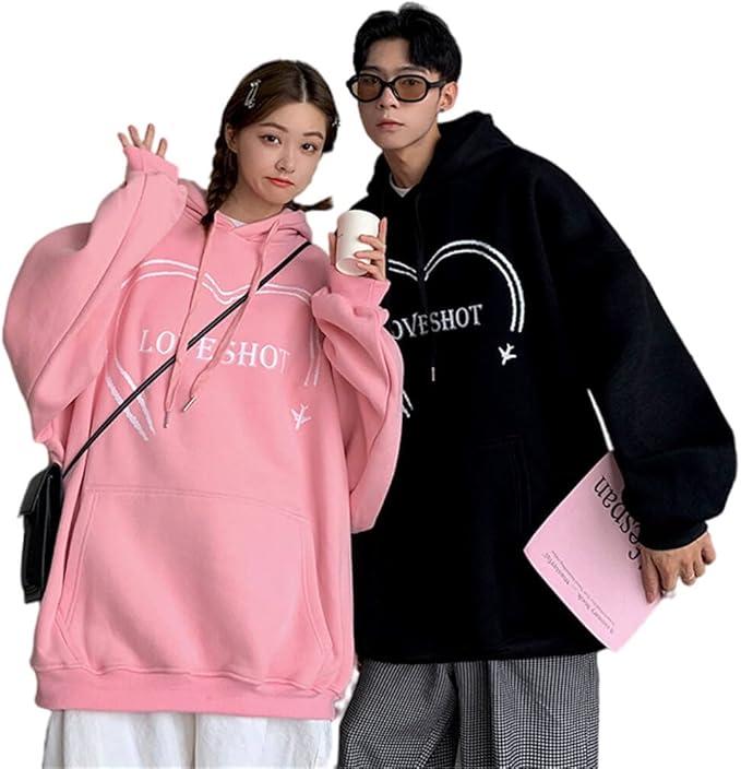 Amazon Co Jp ジュタオピン ペアルックパーカー カップル レディース パーカー 長袖 秋 冬 お揃い コーデ メンズ トレーナー ゆったり カジュアル 大きいサイズ 男女兼用 Love S M L Ll 3l 黒 ピンク 服 ファッション小物