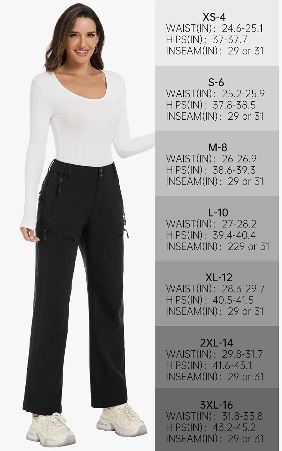 Women's-Snow-Ski-Pants-Fleece-Lined-Waterproof-Insulated Flare Warm for Snowboard Winter Hiking Travel 5 Pockets - Image 7