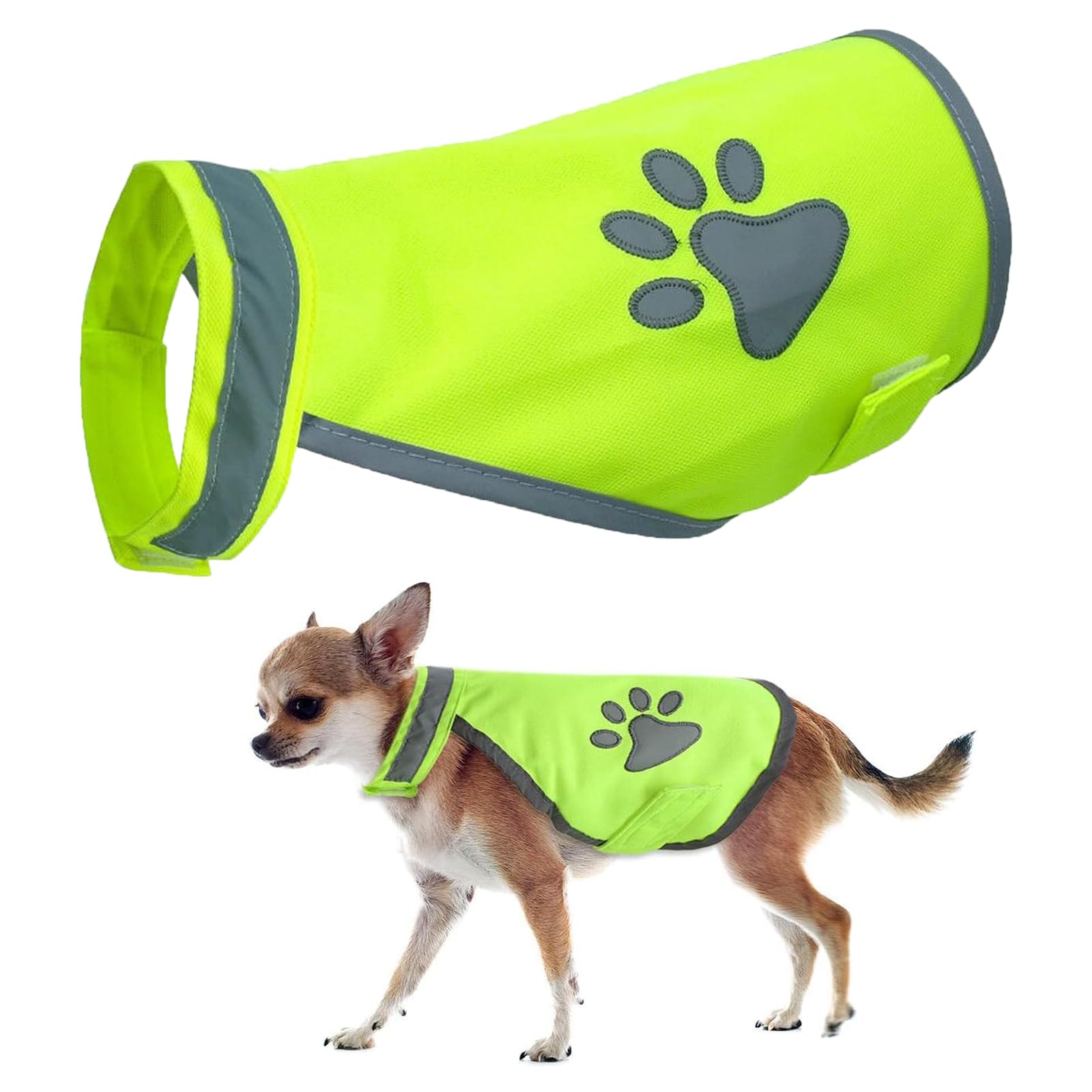 Gilet Reflechissant Chien Gilet Reflechissant Safety Vest Confortable et Résistant Haute visibilité - Protège Votre Chien des Voitures et des Accidents de Chasse (Taille L)