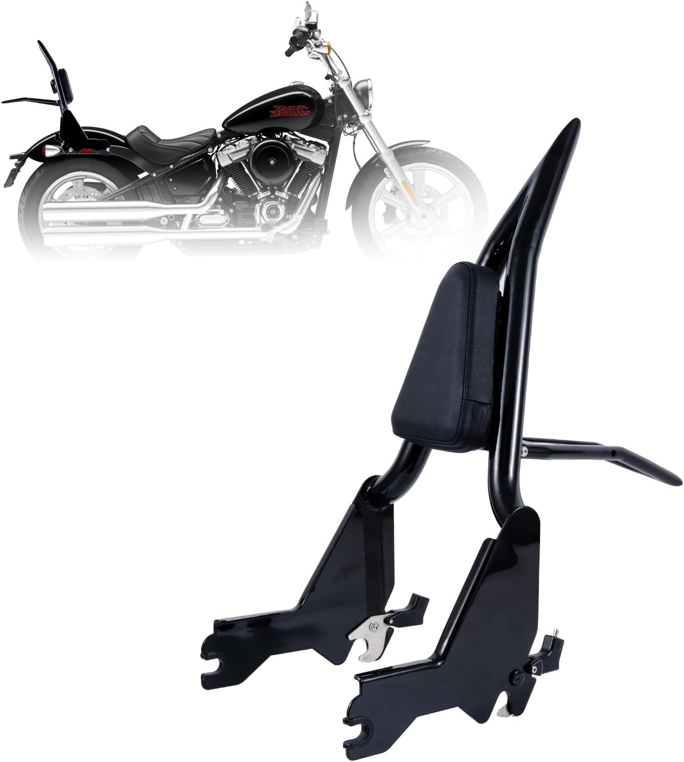 Kinglemc Holdfast Sissy Bar Passenger Backrest for Harley Davidson Softail Standard Street Bob Heritage Classic 114 FLDE FLHC FLHCS FLSL FXBB FXBBS and FXST 2018 and later Models