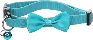 Flamingo cat necklace with bow wheel turquoise 20-35cm 10mm