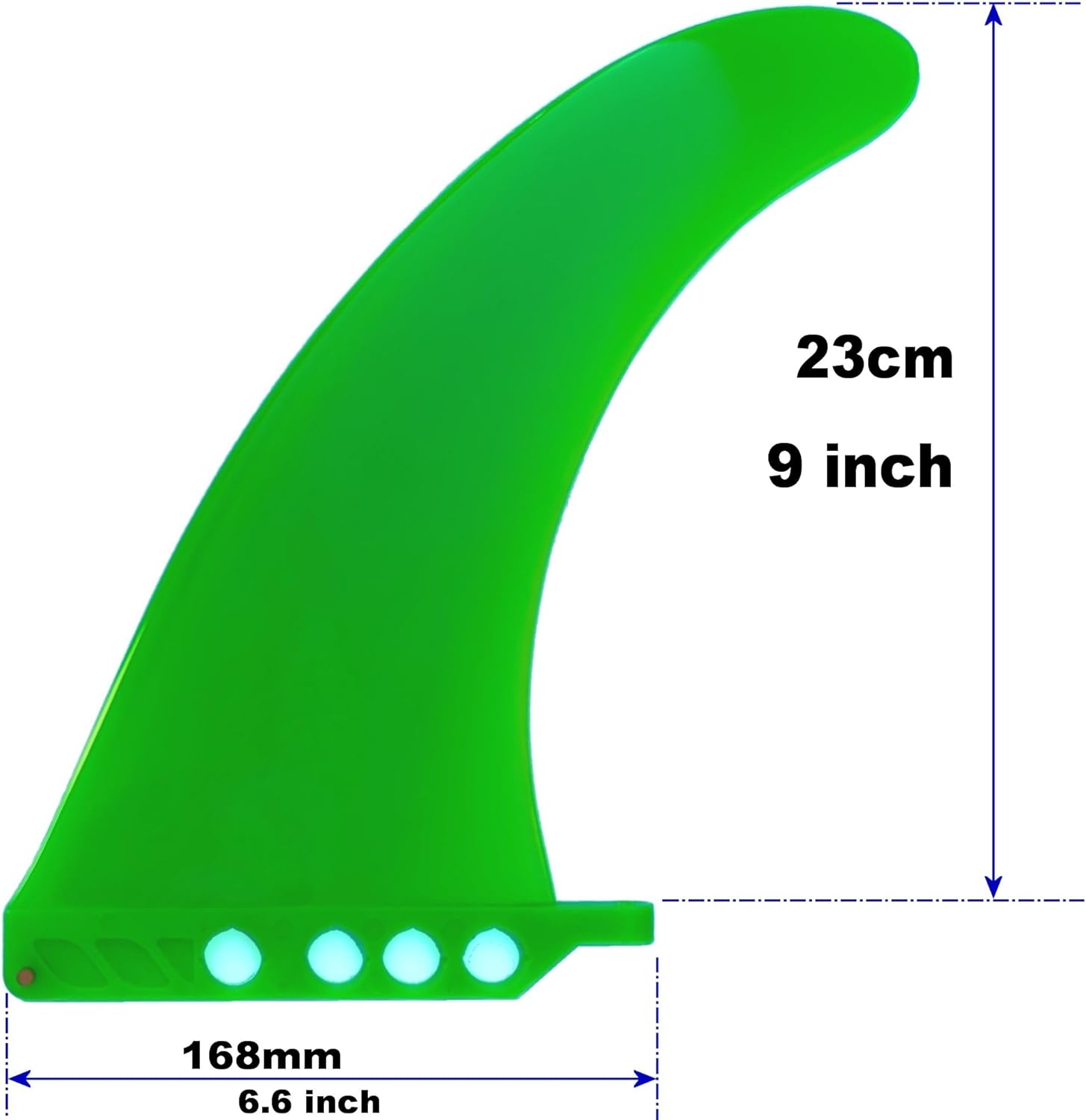 9" US Box Center fin Safety Flex Soft Replacement for Longboard SUP Stand up Paddleboard River Surf Whitewater airSUP AIR7 Skeg with 'No-Tool' Fin Screw