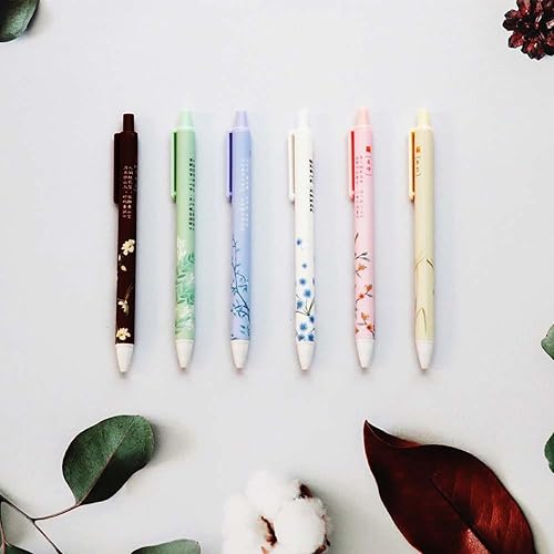 Miniatura 6 de PapaBear Bolígrafo de gel con estampado de paisaje hermoso, bolígrafo retráctil, 0.020 in, tinta negra, bolígrafo elegante y elegante, paquete de 6