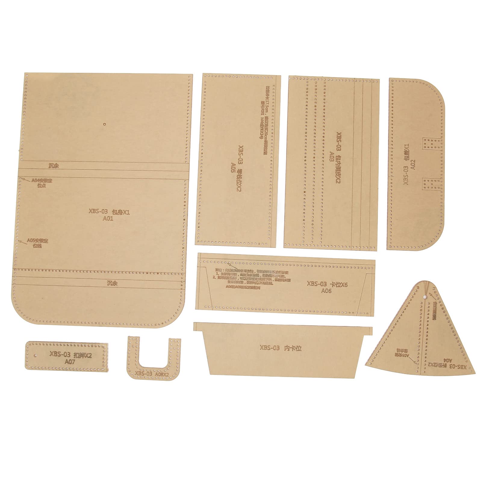 Agatige Modelli in Pelle per lavori in Pelle, 2 Pezzi Modelli in Acrilico Trasparente Borsa per Carte Modello in Pelle Fai-da-Te Portafoglio Stampo Strumenti Artigianali Accessori