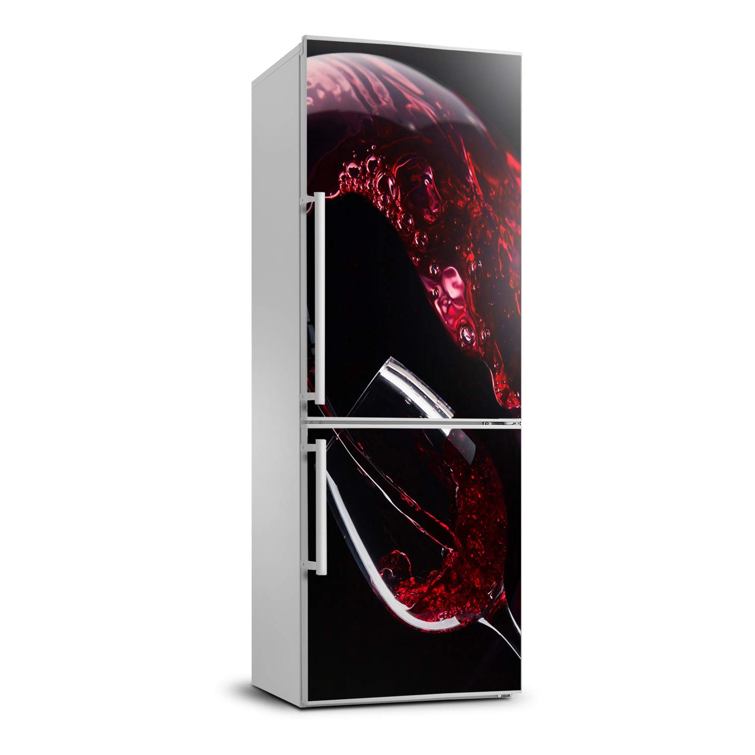 Autocollant frigo vin rouge 60x180cm solution decorative pour relooker une cuisine terne