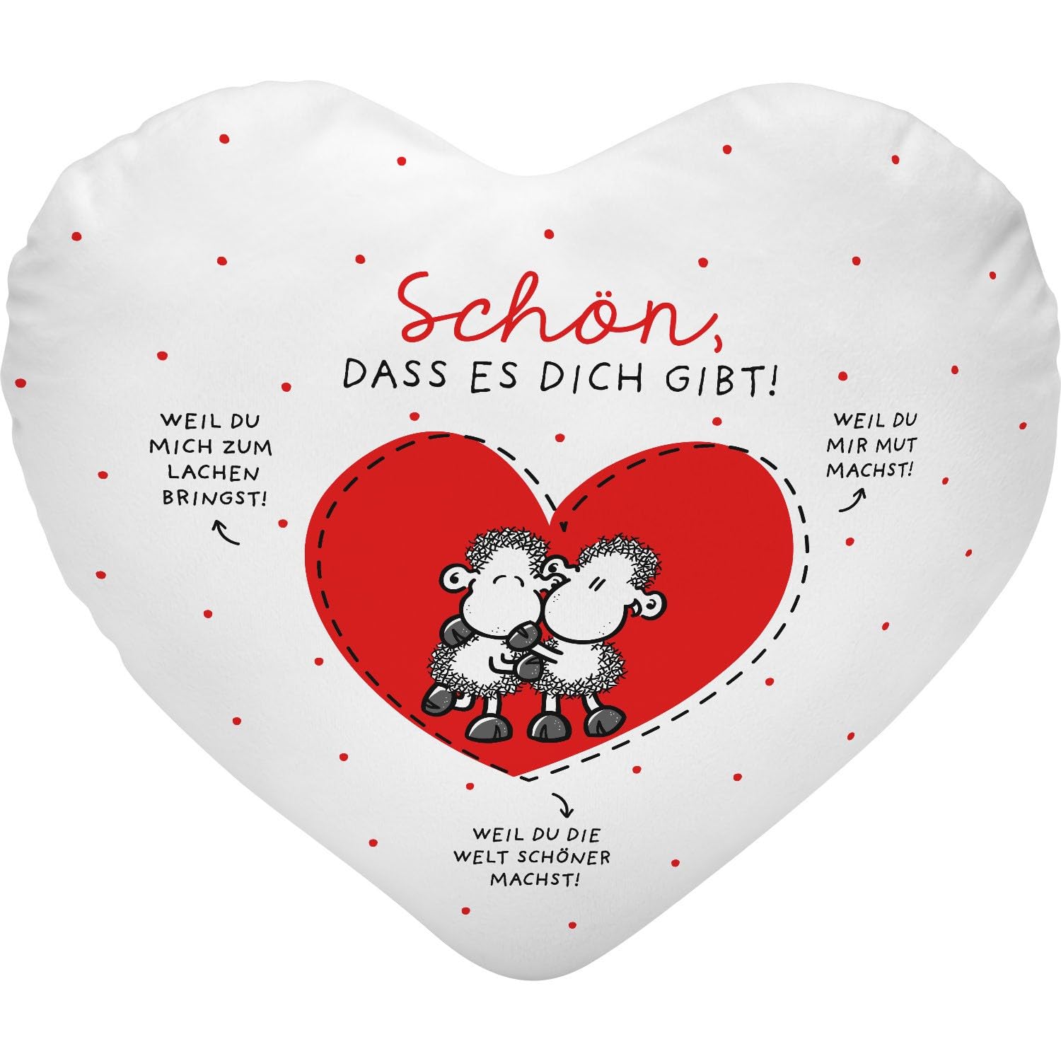 Coussin en peluche Sheepworld motif Weil pour exprimer votre amour au quotidien