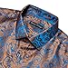 Barry.Wang Mens 70s Disco Dress Shirts Paisley Long Sleeve Designer Outfit Floral Top for Dance Party Casua