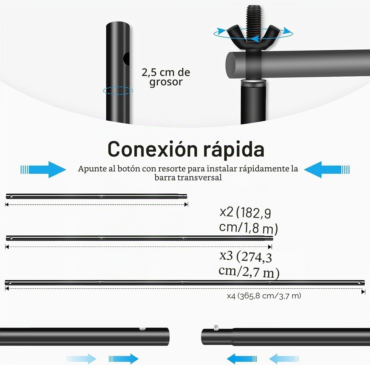 EMART 3 m x 3,6 m Kit de Soporte de Fondo de Fotografía, Sistema de Telón de Fotográfico de Estudio de Video Ajustable para Photo Booth Muselina