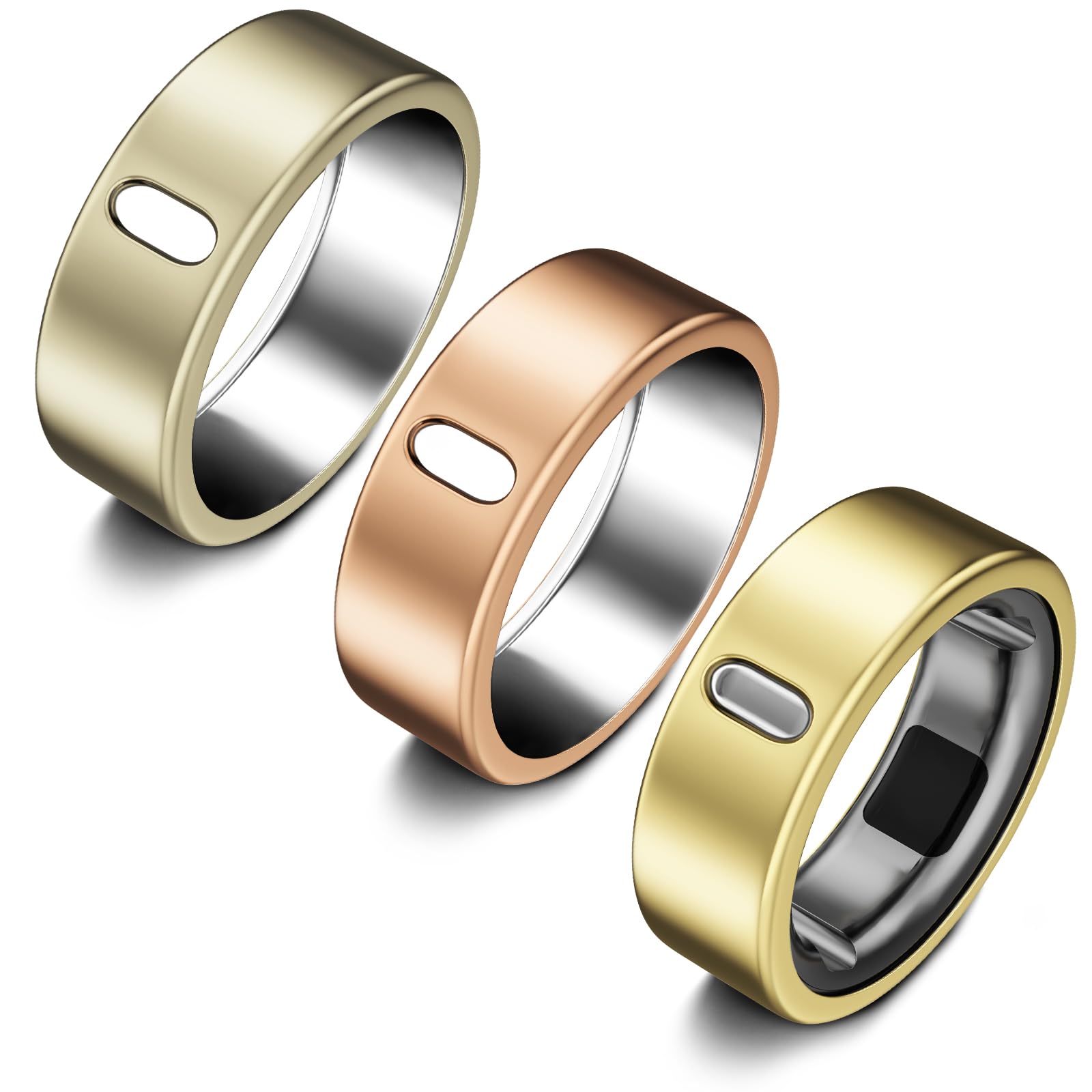 3 Pack Cover Compatible with Oura Ring Gen 4/Oura Ring Gen 3 Horizon/Heritage, Support Charging with Cover on, Anti-Scratch TPU Protector for Men Women (Size 10, Gold+Rosegold+Champagne)
