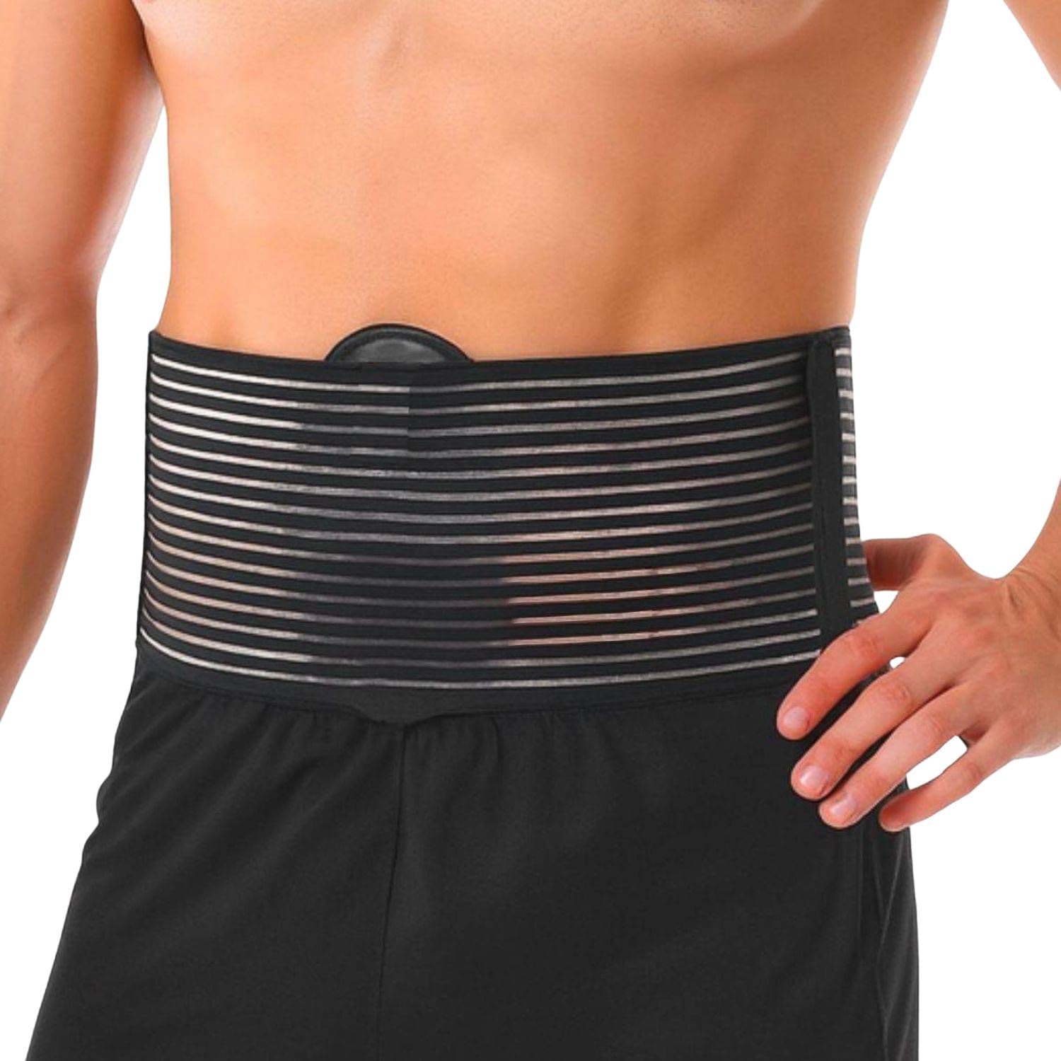 OrtoPrime Cinturón Faja HERNIA UMBILICAL Hombre y Mujer - Cinturón de Soporte Abdominal Postquirúrgica (Talla L/XL 90-125CM)
