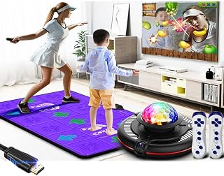 Zbear TV plug and play double dance mat, stepping mat with camera, somatosensory lighting dance mat, children's birthday gifts for boys and girls