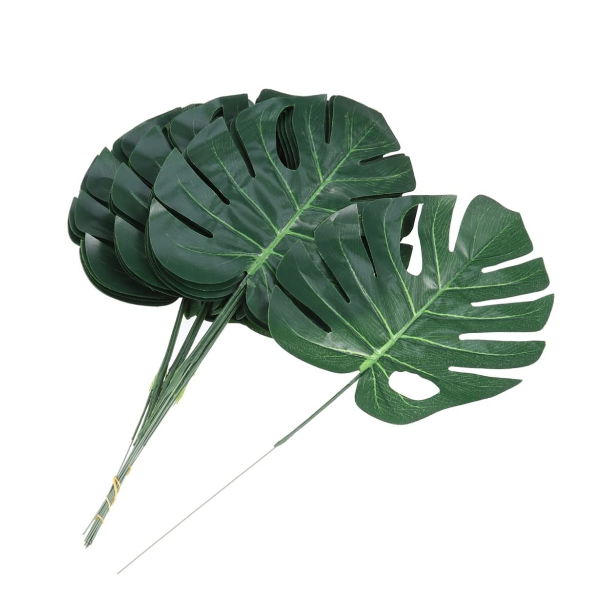 PRETYZOOM 60pezzi Foglie Artificiale Monstera Verde Da Decorazioni Per Casa e Giardino Atmosfera Tropicale Autentica Per Composizioni Floreali e Feste