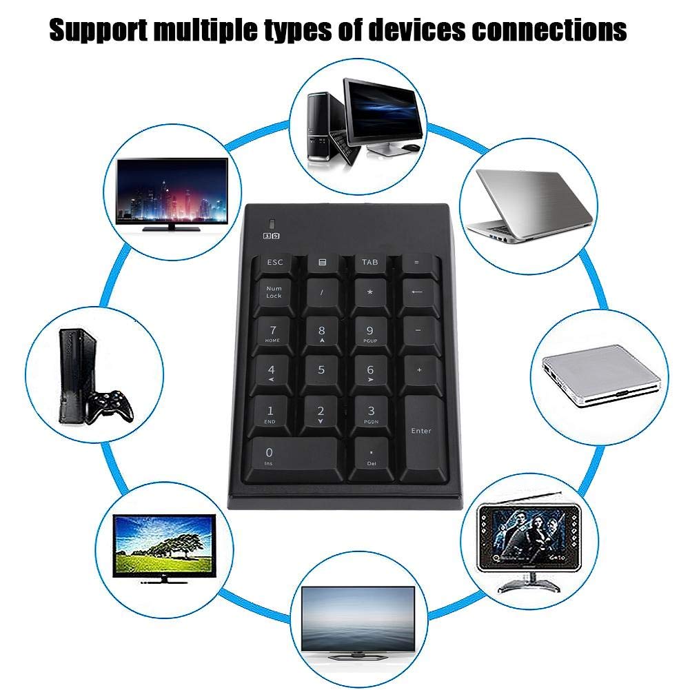 Reinscer Draadloos nummerblok, bluetooth-nummerblok, ronde keycaps