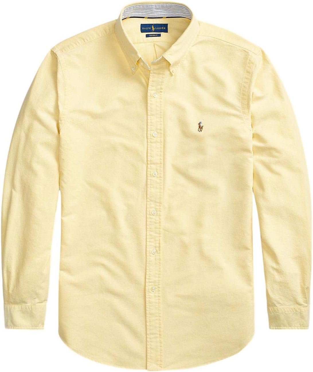 Ralph Lauren Men Solid Sport Oxford Shirt (L, BasicYellow)