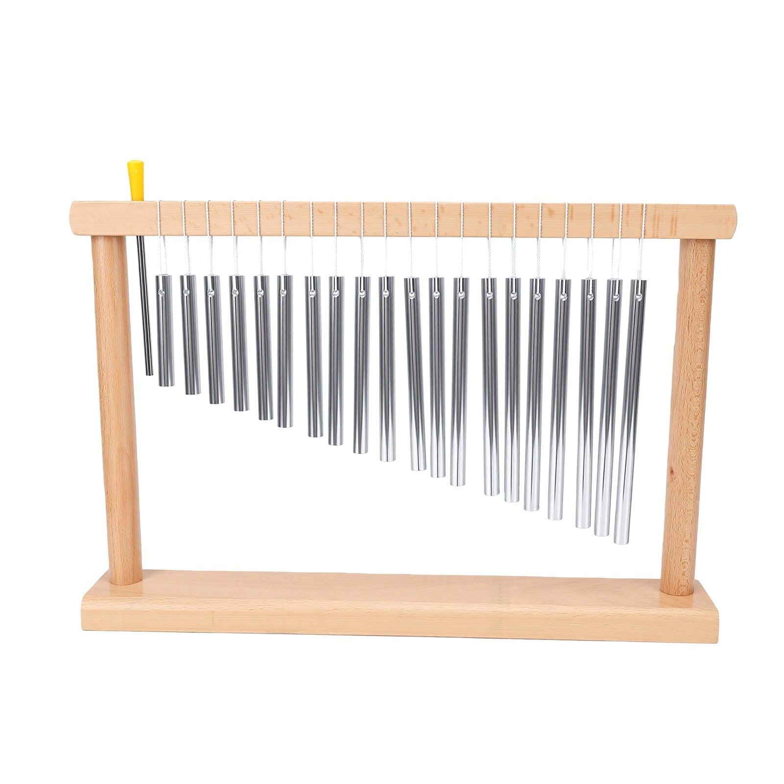 Karlak Strumento a Percussione da Tavolo con Carillon da 20 Note per Meditazione Rilassante Yoga Base in Legno Tubi in Alluminio 39x6,5x26 Cm