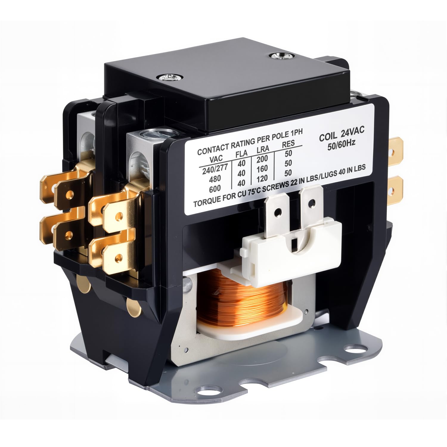 Snapklik.com : 2 Pole 40 Amp 24VAC HVAC Contactor -Air Conditioner ...