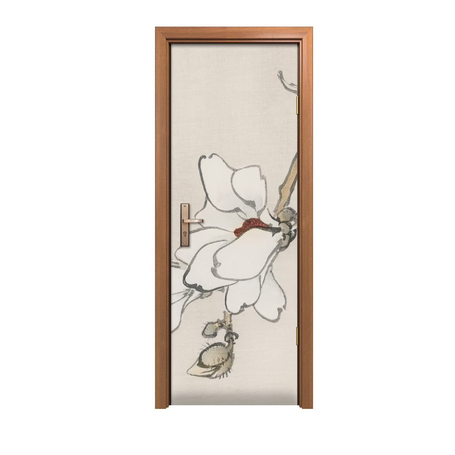 Autocollant de porte de haute durabilité 70x200cm branche de fleurs