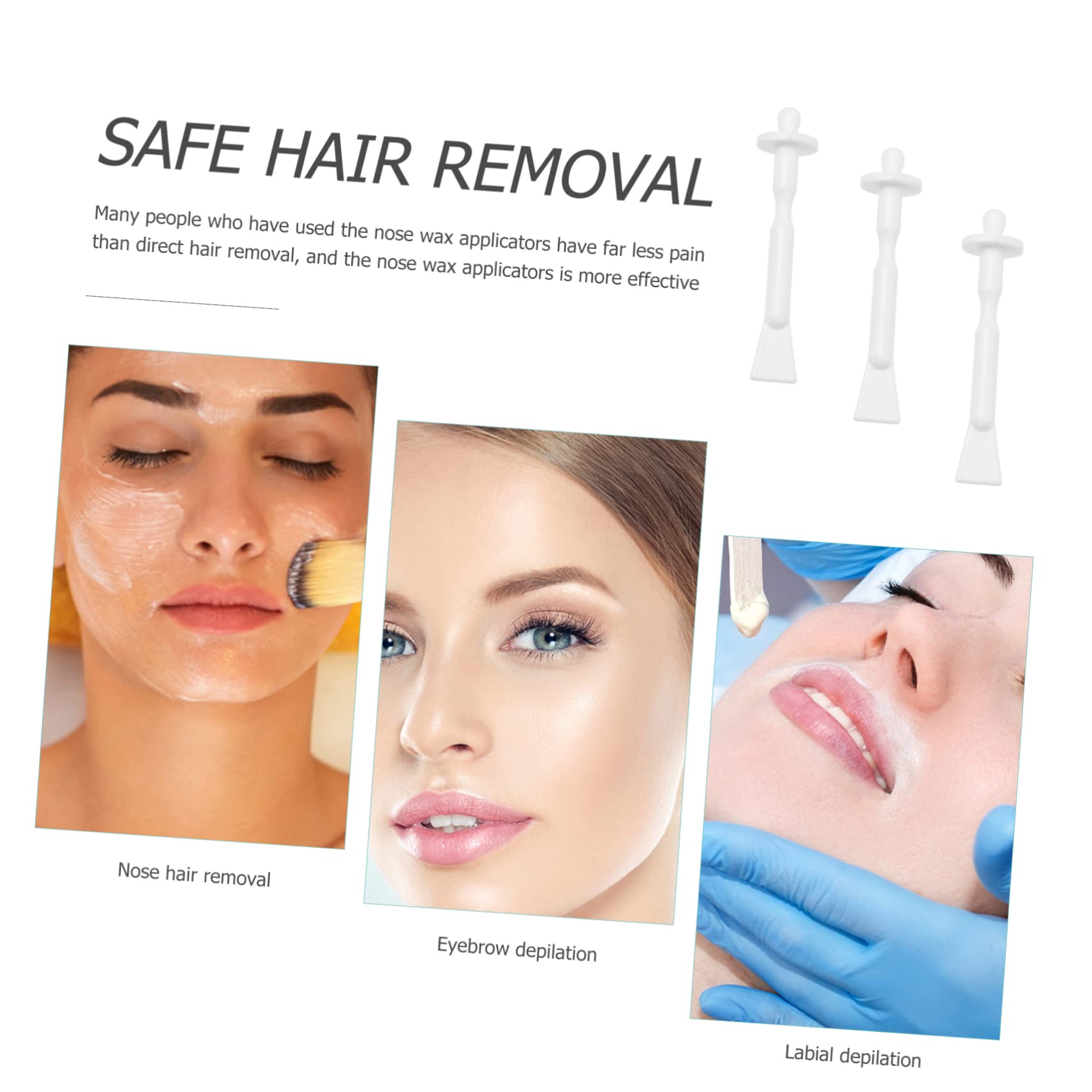 SOESFOUFU 30pcs Nose Hair Wax Applicators Pp Material Gentle No-burr Design for Daily Cleaning Removal