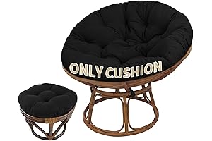 Big & Round and Black Papasan Chair Cushion: Comfort Finally Found