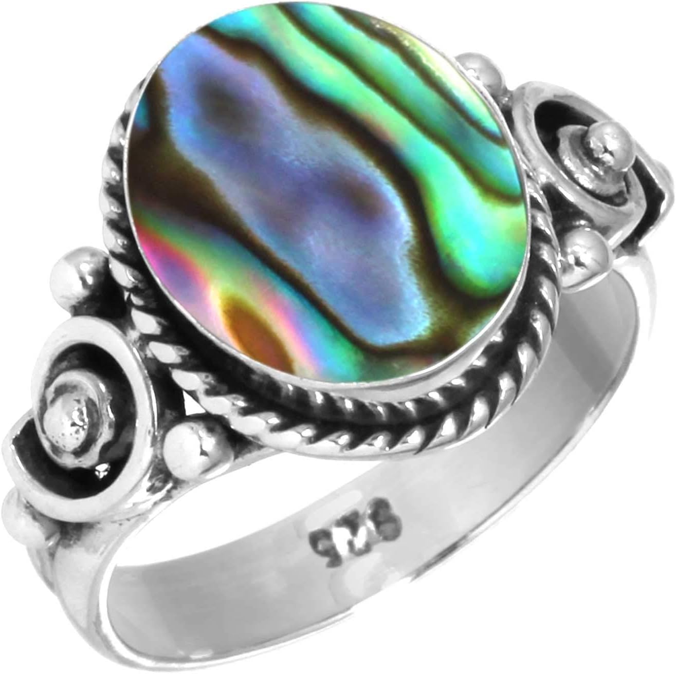 Natural Gemstone Ring For Women Onyx, Pearl, Tiger Eye, Turquoise Oval Boho Genuine 925 Sterling Silver Handmade Jewelry