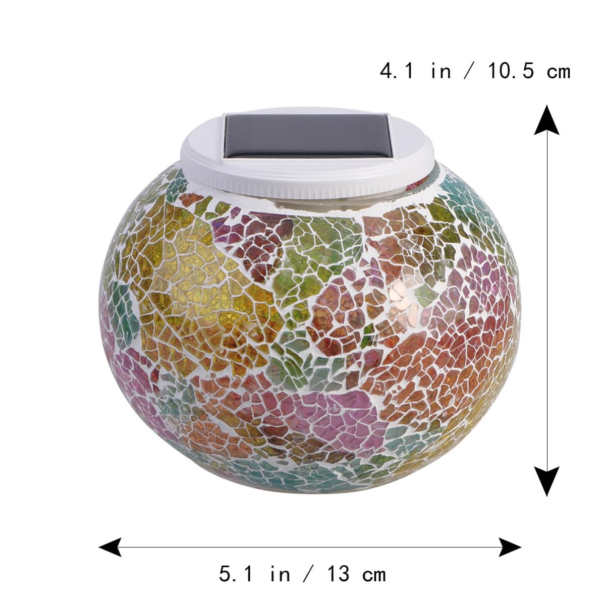 Cabilock Lampada Solare da Tavolo in Vetro Mosaico a Colori per Esterno