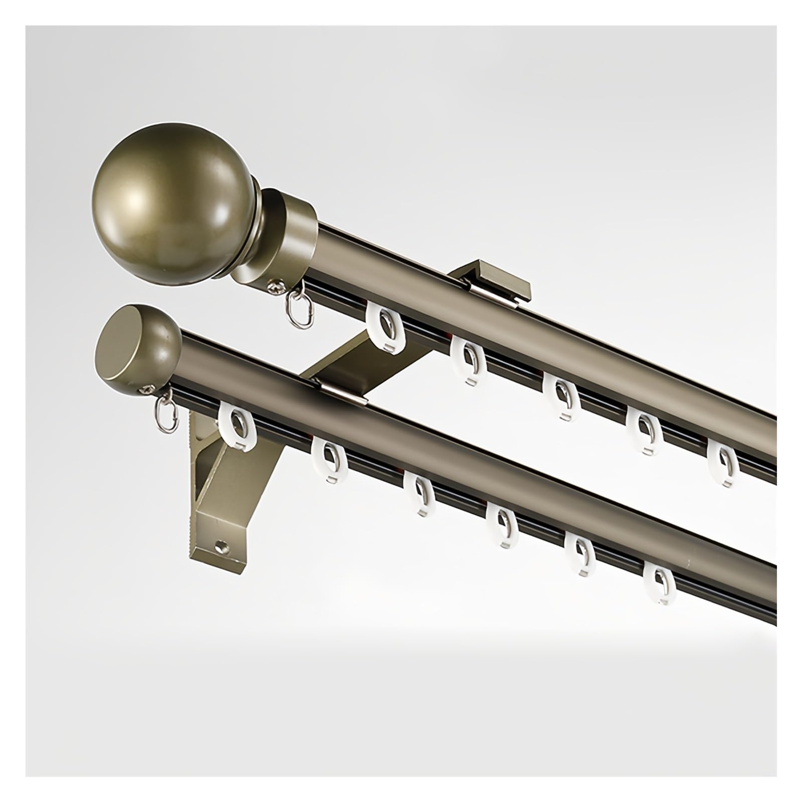 Tringle à rideau en alliage d'aluminium champagne pour intérieur chic