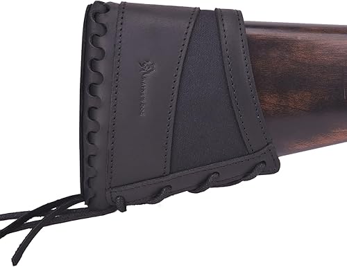 Miniatura 2 de Tas Trost Almohadilla reductora de retroceso de lona de cuero para rifles, escopetas, almohadilla antideslizante de culata