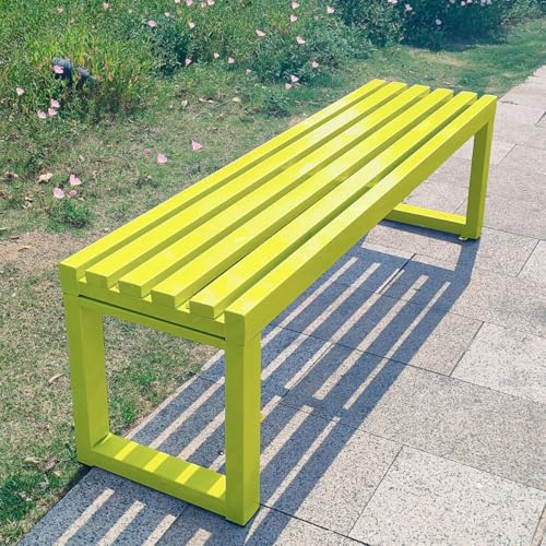 Banc d'entrée en métal jaune compact de 101 cm pour optimiser les petits espaces - 8