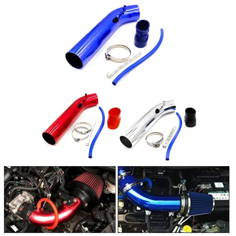 Full Car Air Intake Set 3 76mm Car Cold System Turbo Induction Pip