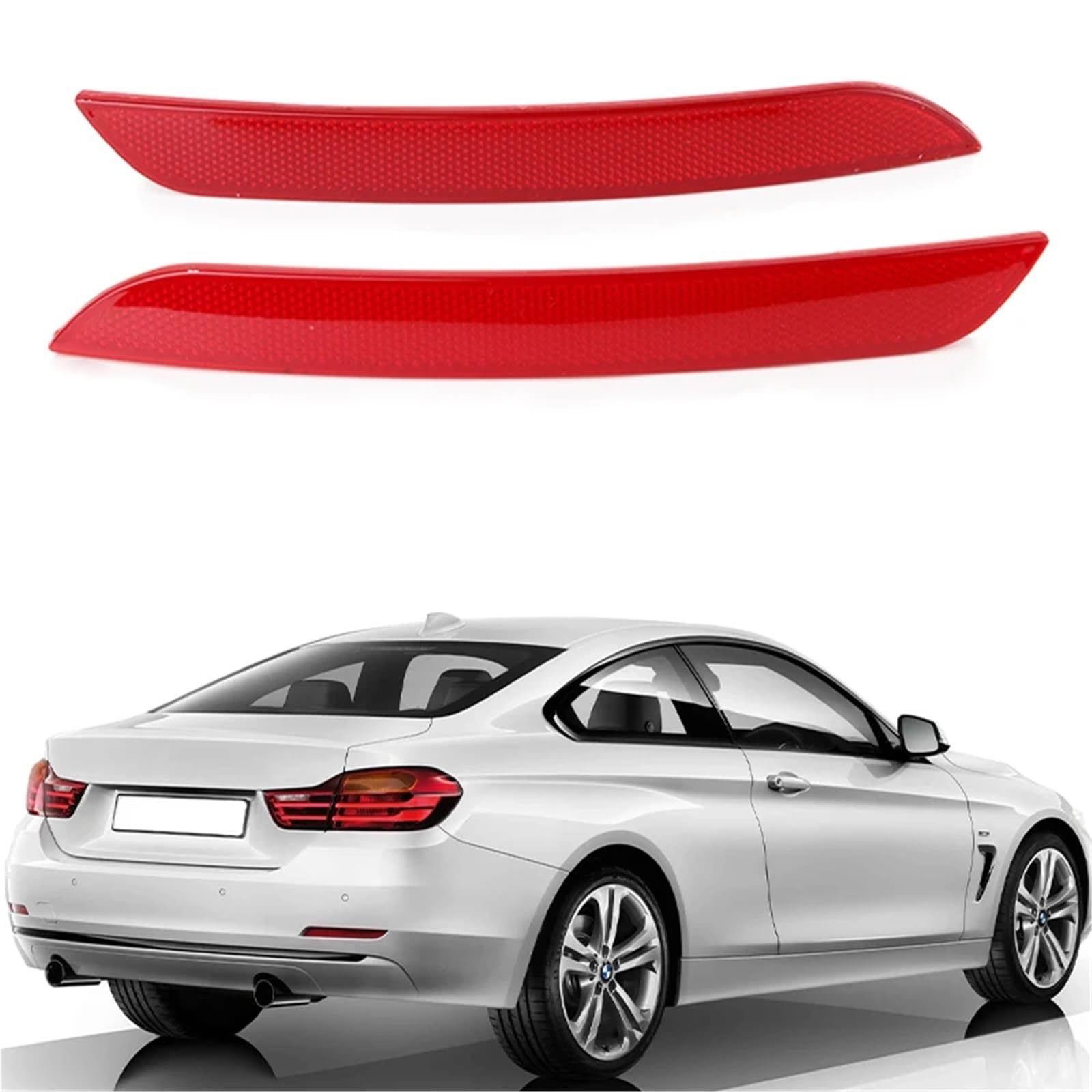 Reflector Trasero Compatible Con Para F32 F33 F36 2013 2014 2015 2016 2017 Kit Luz Advertencia Señal Giro Reflector Parachoques Trasero Coche 63147382233(1 pair)