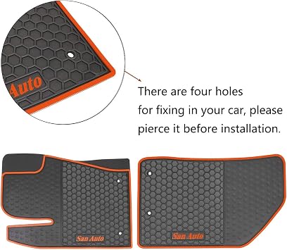 Car Floor Mats for Jeep Renegade 2015-2025 2026 Custom Fit Black Orange Rubber Car Floor Liners Set All Weather Protection Heavy Duty Odorless