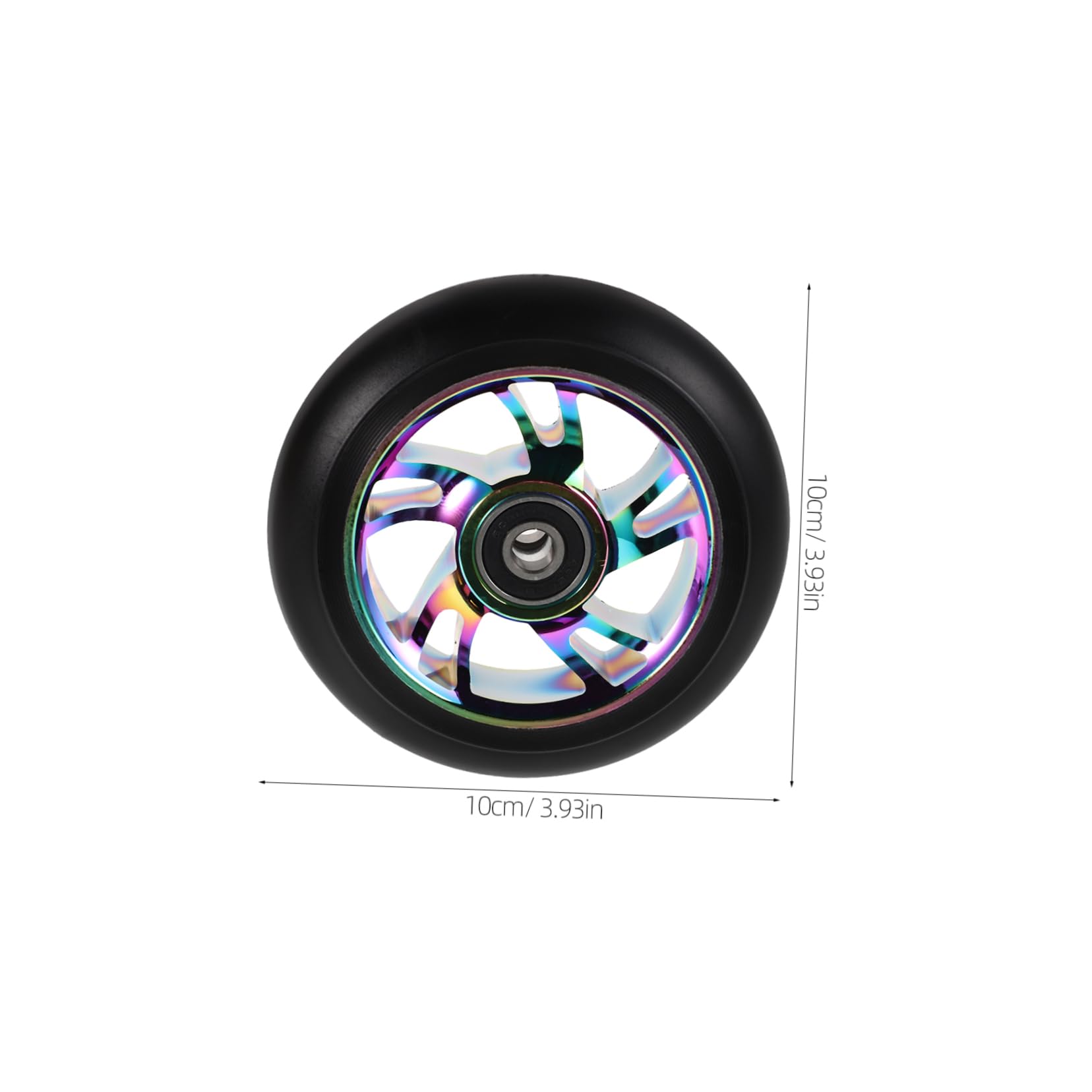 ibasenice Ruedas de Patinete Iluminación Led, Repuesto de Aleación de Aluminio para Kick Scooter, 2 Piezas, Mayor Velocidad y Suavidad