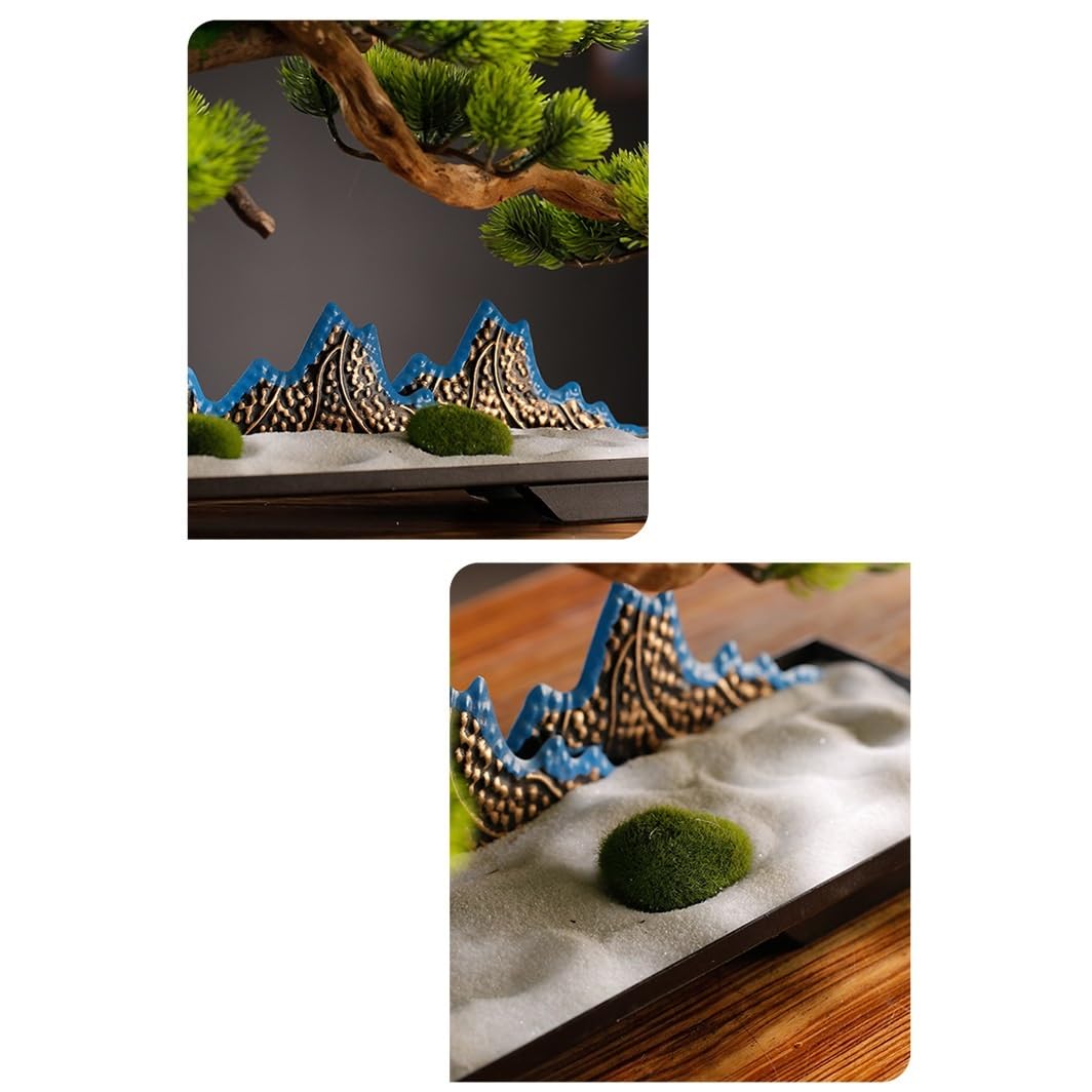 Sztuczne Drzewo Chińskie Ozdoby Zen, Symulowana Sosna, Bonsai, Ganek, Salon, Sztuczna Sosna, Zielona Roślina Do Dekoracji Wnętrz, Sztuczne Drzewo,