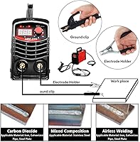 Vista 7 de Máquina de soldar, MMA 225A 110V máquina de soldador,Soldador de palo portátil IGBT Inverter Pantalla Digital LCD,Soldador de arco DIY casero,Inicio