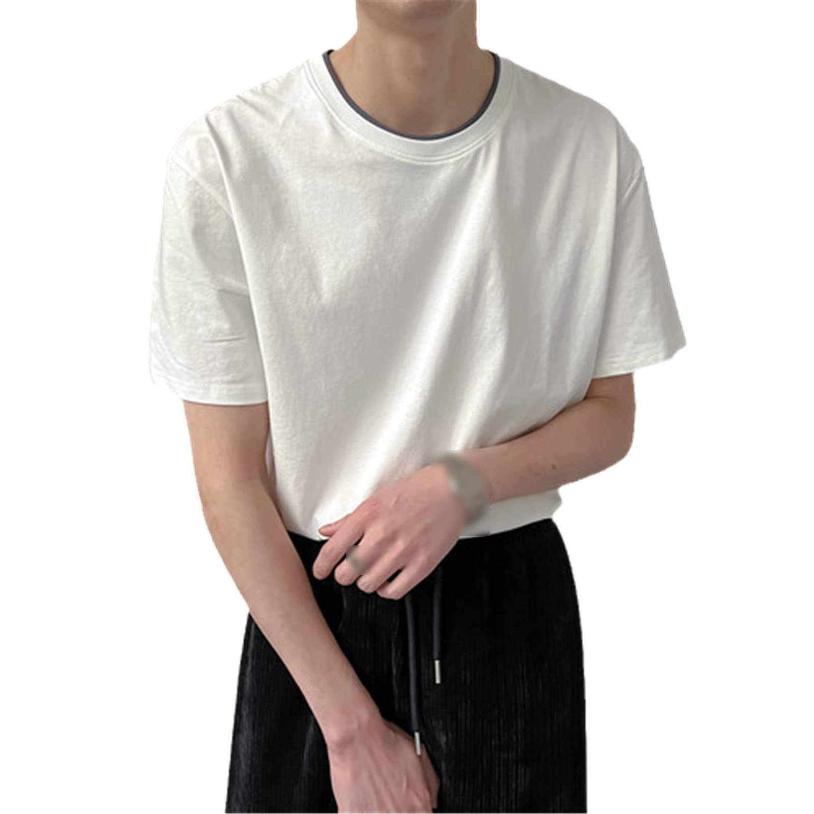 Camiseta de manga corta Harajuku de verano y primavera divertida de color sólido con gráfico de algodón