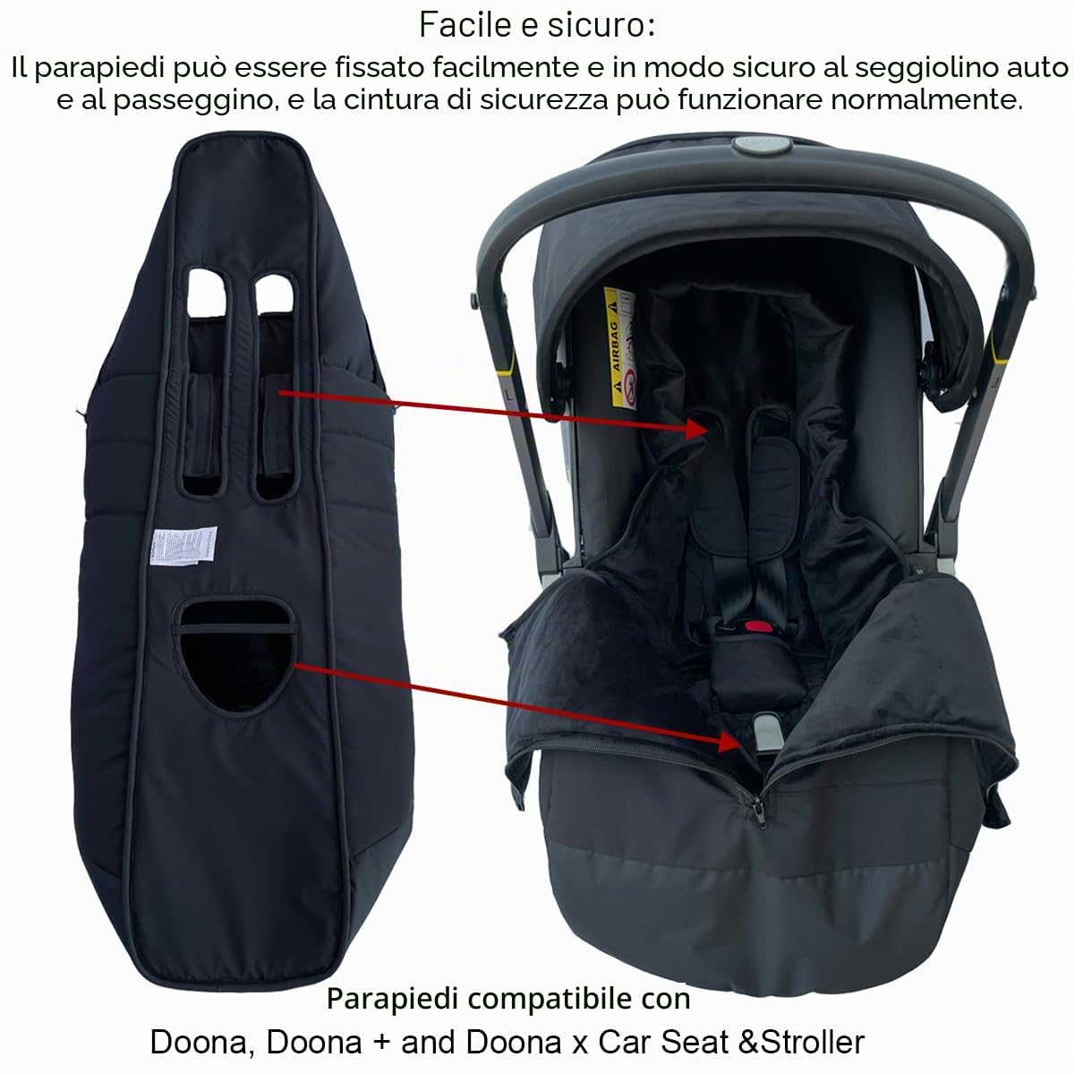 Coprigambe per passeggino Accessori per passeggino Compatibile con sedili auto e passeggini Doona, coprigambe impermeabile e caldo universale sedili auto e passeggini