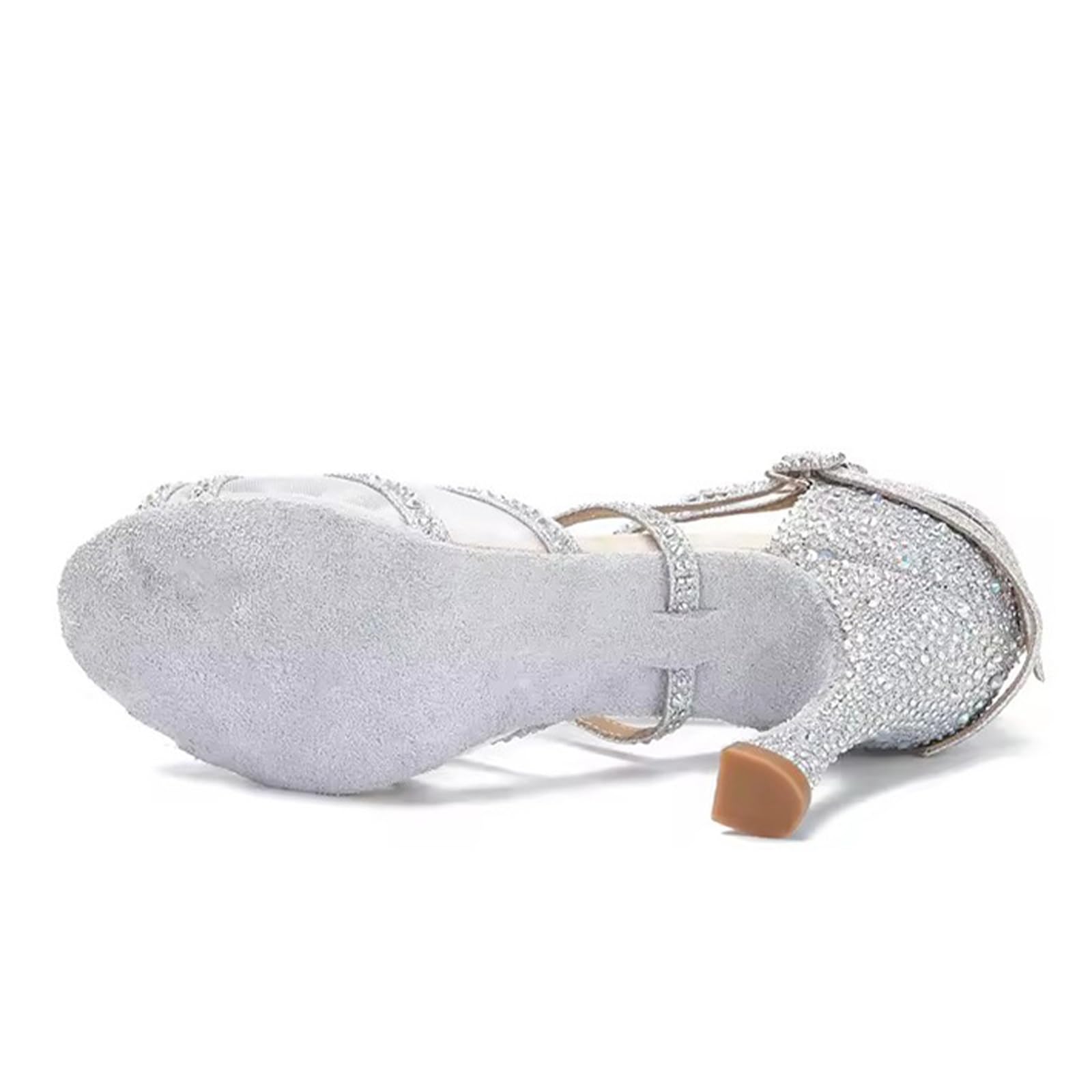 Rosefinch Chaussures de Danse Latine Strass Salsa Chaussures de Danse pour Femmes/Filles, Semelles Souples 5/7cm Talon 34-41EU