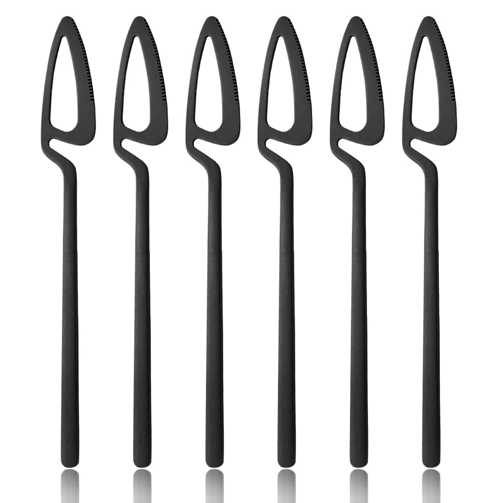 snplowum 6Pcs Matte Black Dinner Knife Flatware, 8.4-inch Hangable & 18/10 Stainless Steel Bread Jam Knife Steak Dessert Butter Knife