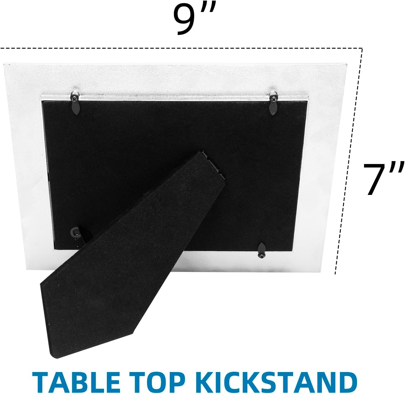 LARAINE Picture Photo Frame 3-color Plaid Metal High Definition Display Pictures for Tabletop Home Decorative (White&Black, 7x5)