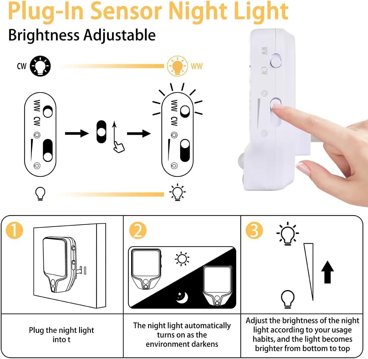 Honeybaby Motion Sensor Night Lights Colorful Notes Watery Nightlight Plug in Dusk to Dawn Motion Sensor Light Indoor LED Lights for Room Home Improvement image 4